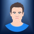 Face ID icon. Facial recognition technology. Biometric verification. Male avatar. Young man face. Vector illustration Royalty Free Stock Photo